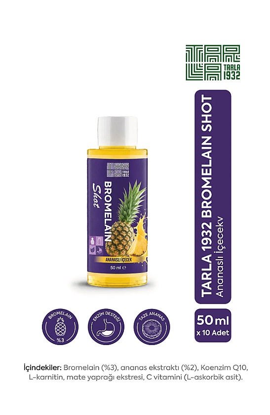 Tarla 1932 Bromelain Shot Pineapple Extract Supplement 10 x 50 ml