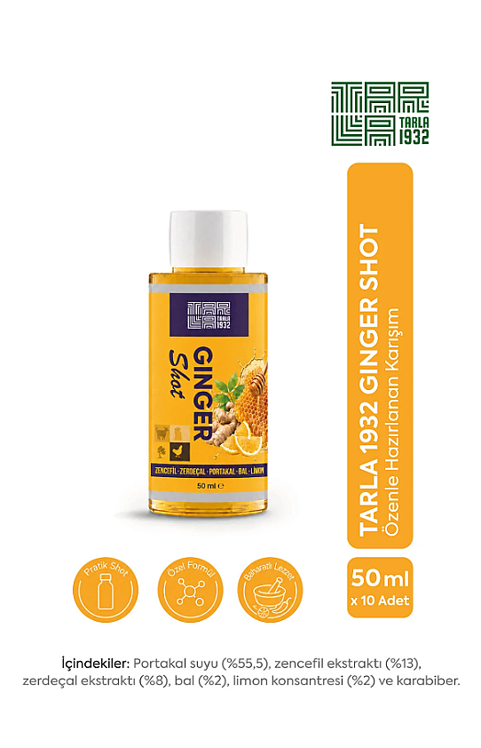 Tarla 1932 Ginger Shot Natural Herbal Blend 10 x 50 ml