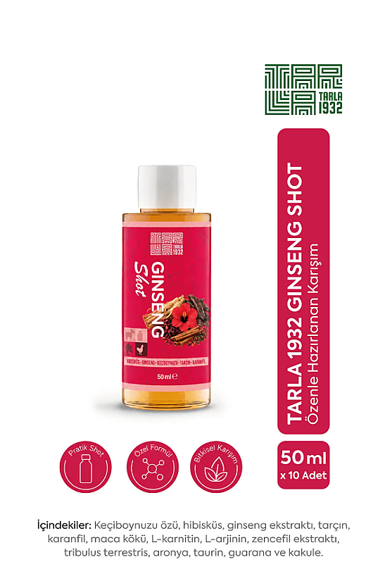 Tarla 1932 Ginseng Shot Daily Liquid Supplement 10 x 50 ml