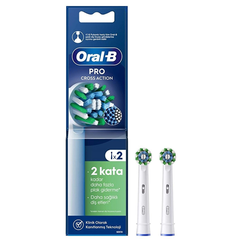 Oral-B Cross Action Toothbrush Replacement Heads - 2 Pack, Effective Plaque Removal & Oral Hygiene for Electric - Toothpaste