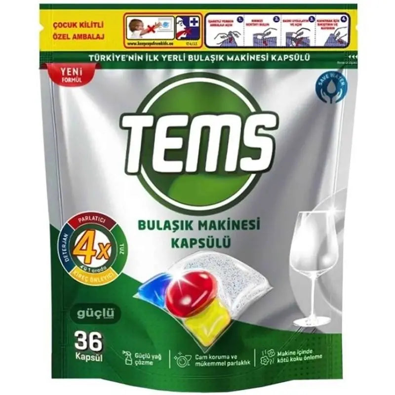 Tems Dishwasher Capsules for Sparkling Clean Dishes 36 Count