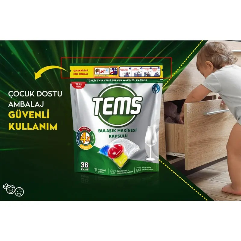 Tems Dishwasher Capsules for Sparkling Clean Dishes 36 Count