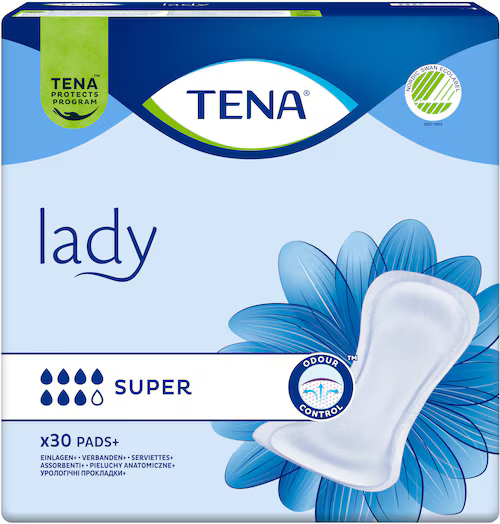 Tena Lady Super Women's Bladder Pads 30 Count - Odor Control Protection