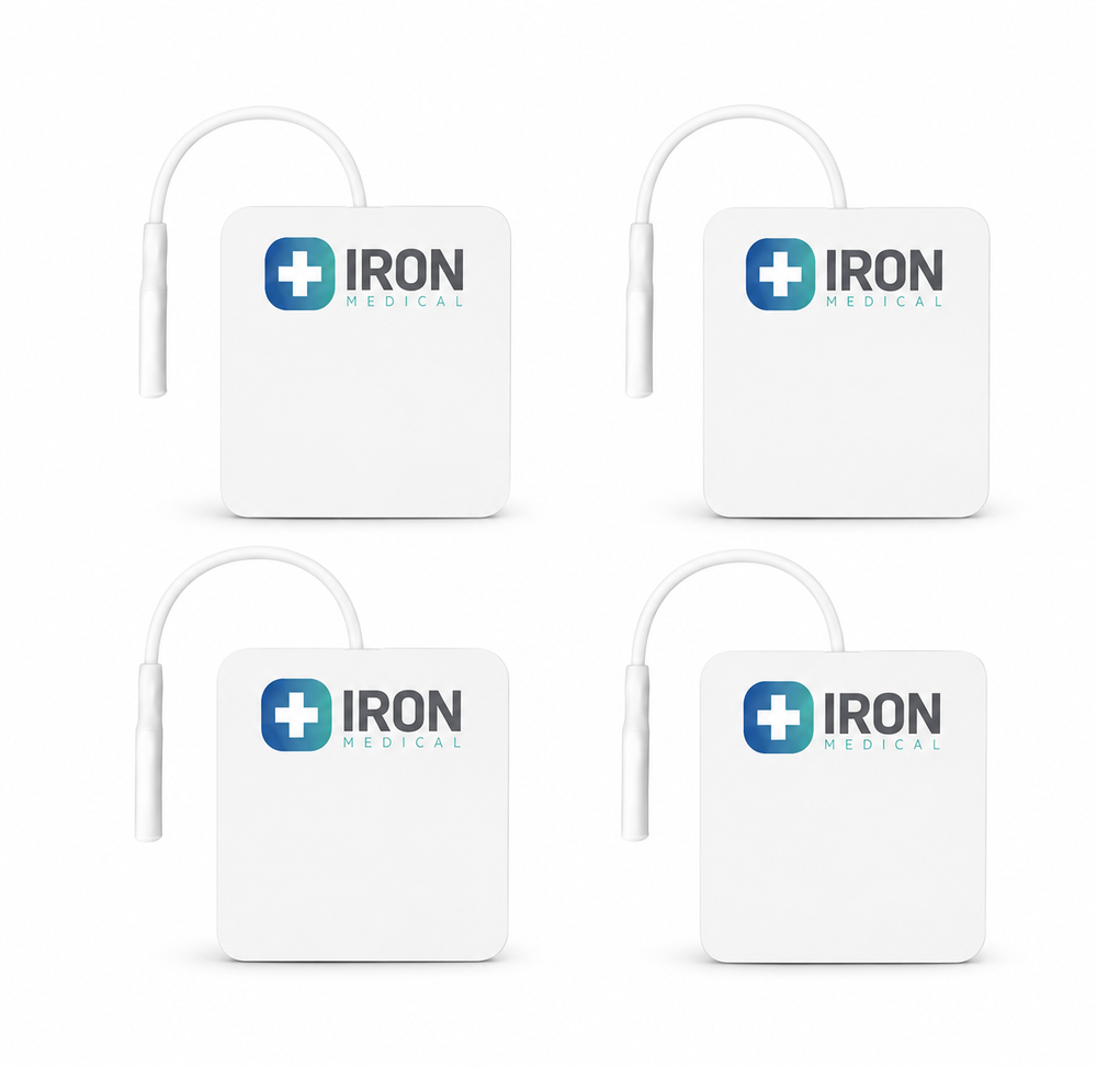 Iron Medical Self-Adhesive TENS Pads 5x5 Wired Electrodes