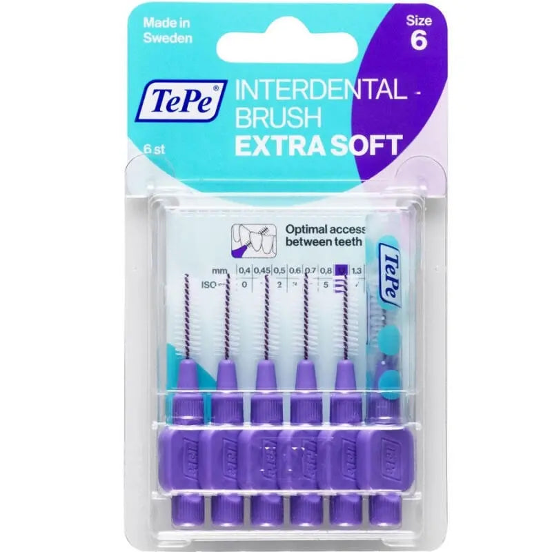 Tepe Interdental Brush 1.1 mm Purple for Gentle Cleaning 6-Pack