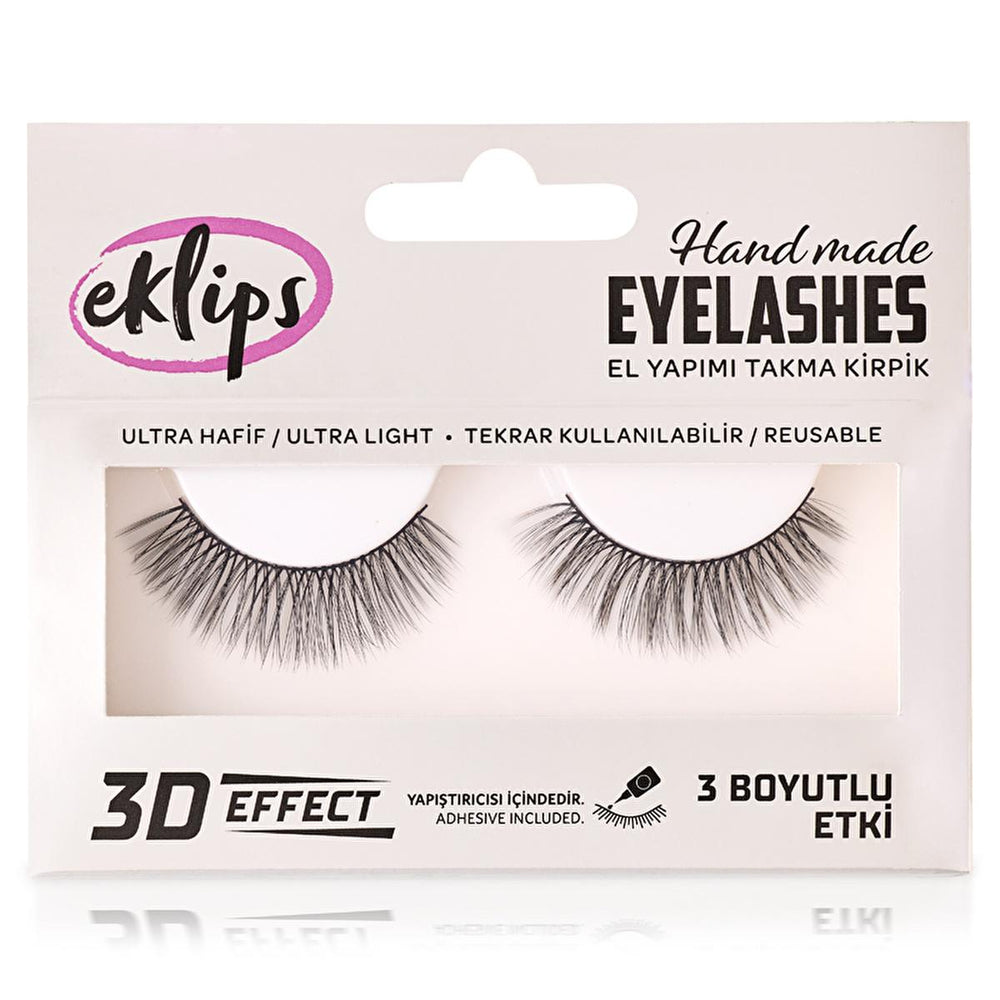 Eklips 3D Effect False Eyelashes - Natural Looking, Handmade, Ultra-Lightweight