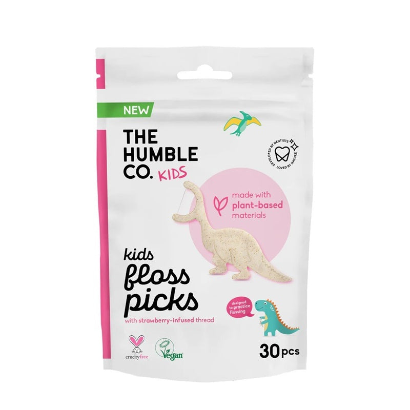 Humble Brush Kids Strawberry Floss Picks 30 Count