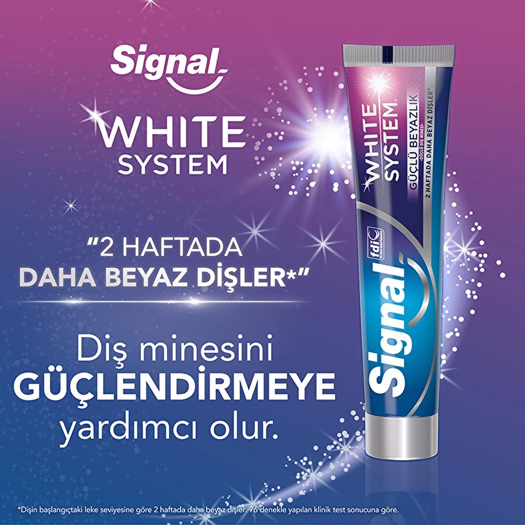 Signal White System Toothpaste for Strong Enamel 75 ml x 2