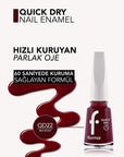 Flormar Quick Dry Nail Polish - Intense Pigmentation for Women | 022 Velvet - Nail Polish