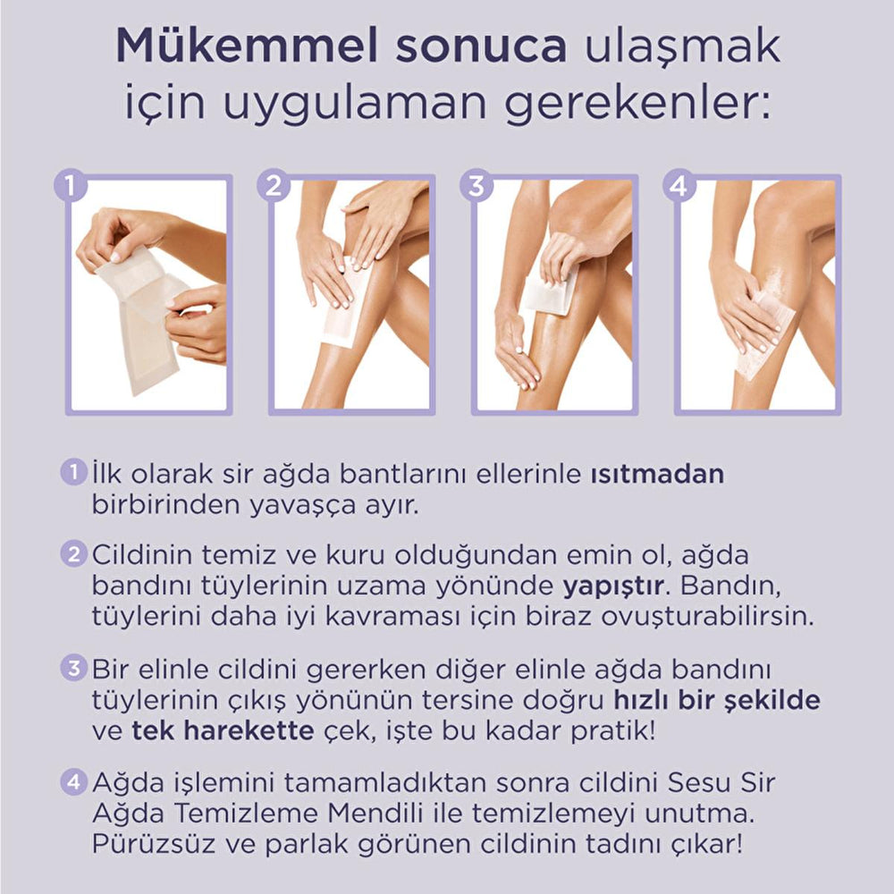 Sesu Soft Wax Strips for Hair Removal - Easy, Quick, Dermatologically Tested - 32 Strips - view 5