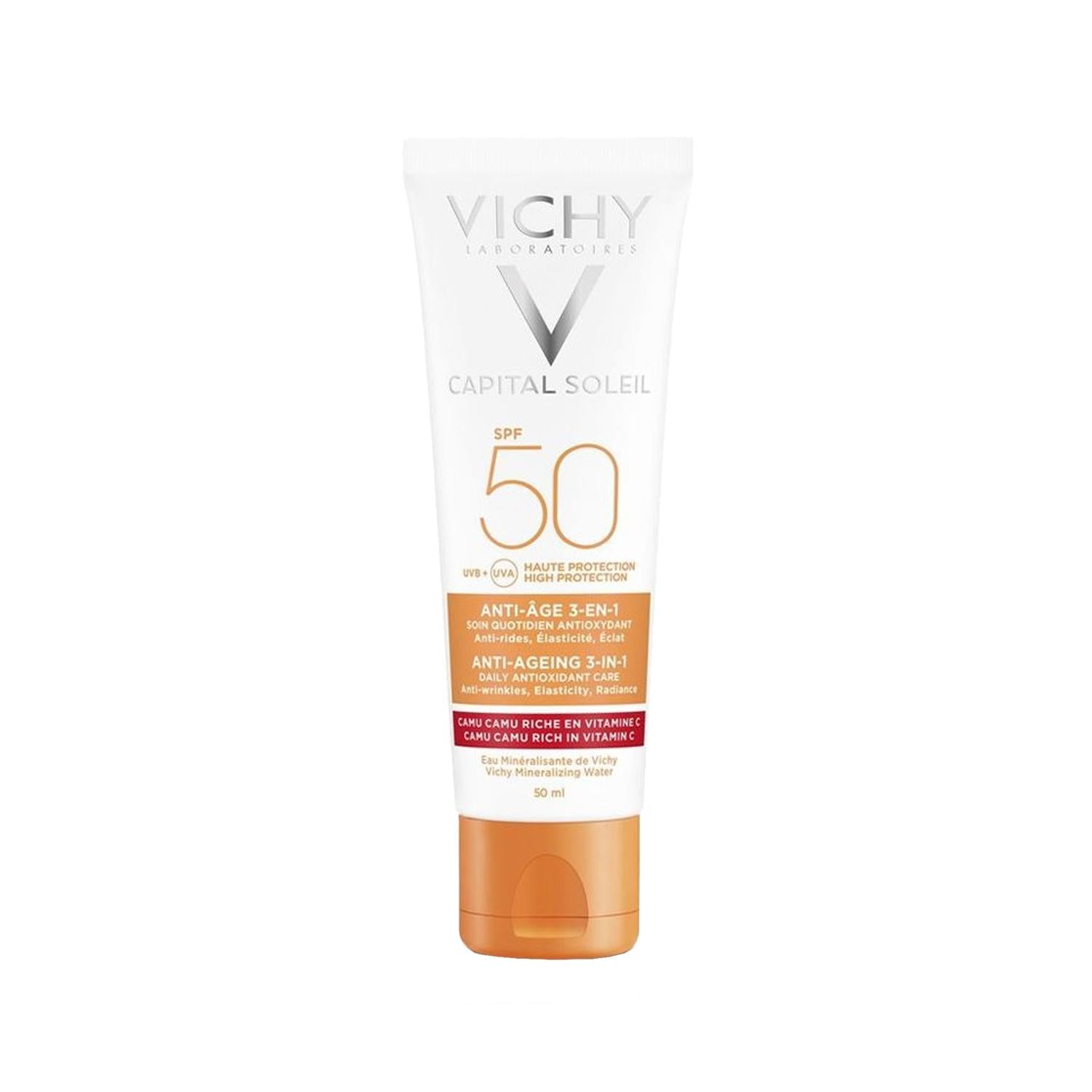 Vichy Capital Soleil SPF 50 Anti-Aging Face Sunscreen - 1.69 fl oz, High Protection for Aging Skin Vichy Capital Soleil SPF 50 Face Sunscreen - Anti-Aging Protection Vichy Capital Soleil, SPF 50 face sunscreen, anti-aging face cream, face sun protection, Vichy sunscreen, anti-aging skincare, facial sunblock, skincare with SPF, sun protection for face, aging skin care, daily sunscreen, broad-spectrum sunscreen
