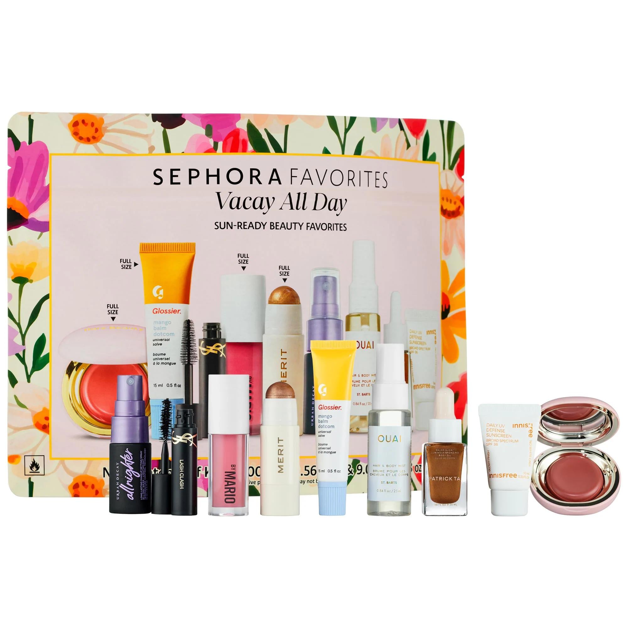 Vacay All Day Beauty: Ultimate Summer Glow Set - Selena Gomez Rare Beauty, Mario Makeup, Glossier & More! Hydrating Makeup, SPF 36 Sunscreen Vacay Beauty Set: Summer Glow, Selena Gomez + Hydration! beauty value set, summer makeup set, skincare travel set, hydrating makeup, glowy skin products, bronzing body oil, sunscreen spf 36, lip gloss hydrating, makeup setting spray, selena gomez rare beauty, cosmetics set, skincare set, travel beauty kit, hydrating skincare, dewy skin, sun-kissed glow, SPF protection,