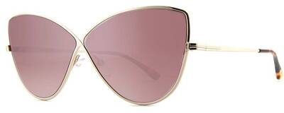 Tom Ford 569 28Z Aviator Sunglasses with Pink Mirrored Lenses
