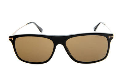 Tom Ford FT0588 01E Square Sunglasses with Black Lenses 57mm
