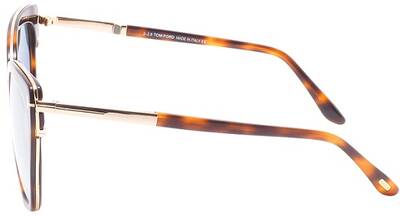 Tom Ford 717 53Q Brown Patterned Sunglasses with Blue Lenses