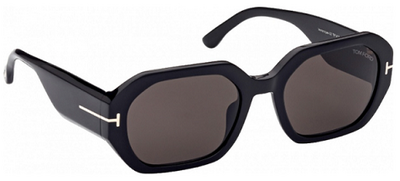 Tom Ford 917 01A Black Square Sunglasses with Smoke Lenses 55mm