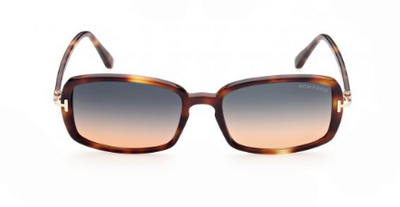 Tom Ford 923 53P Havana Sunglasses with Green Gradient Lenses