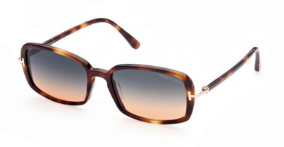 Tom Ford 923 53P Havana Sunglasses with Green Gradient Lenses