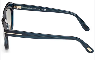 Tom Ford TF 1111 92P Blue Transparent Square Sunglasses 55mm
