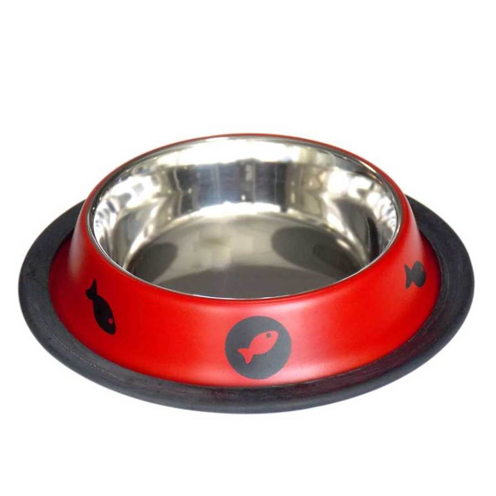Tommy Stainless Steel Pet Bowl Non-Slip Red 32 oz