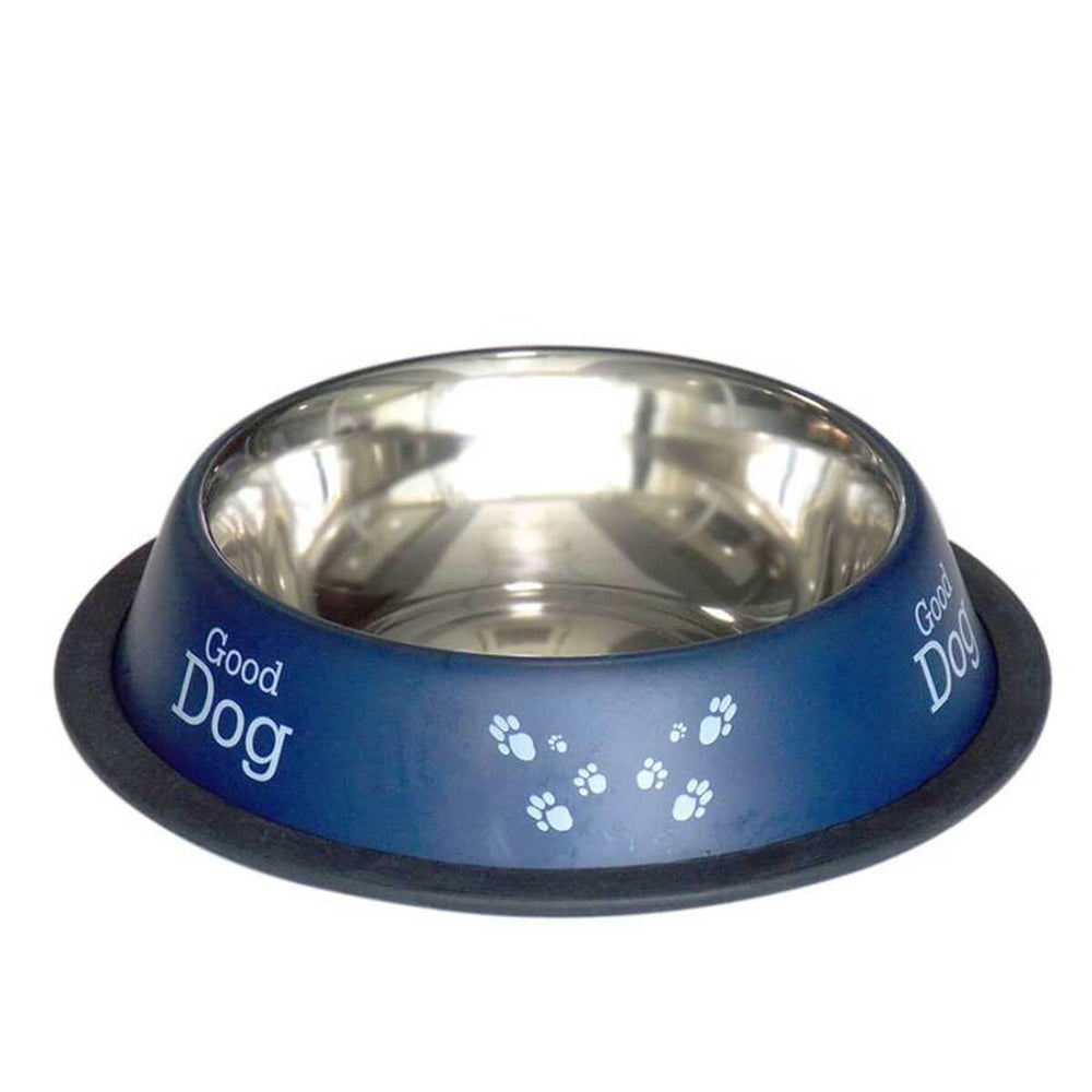 Tommy Steel Pet Food Bowl Blue Non-Slip Base 24 oz