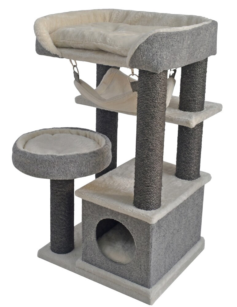 Tommy Multi-Level Luxury Grey Cat Scratching House 48x40x90 cm