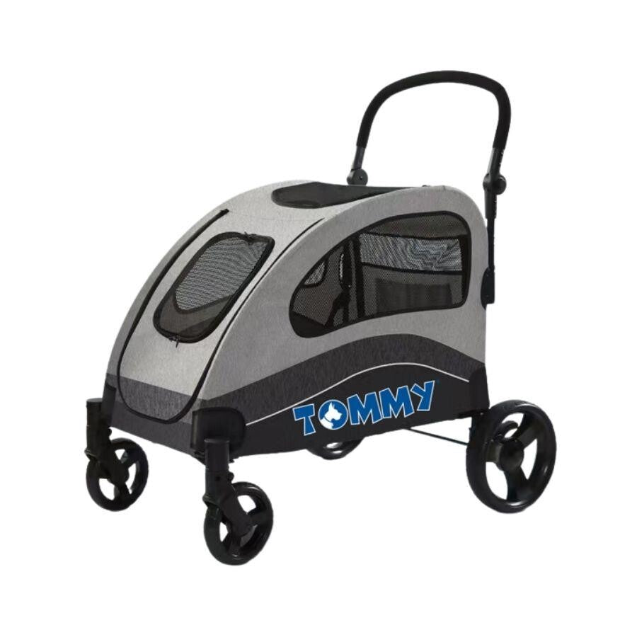 Tommy Large Pet Stroller with 60kg Capacity in Grey 90x73x108 cm