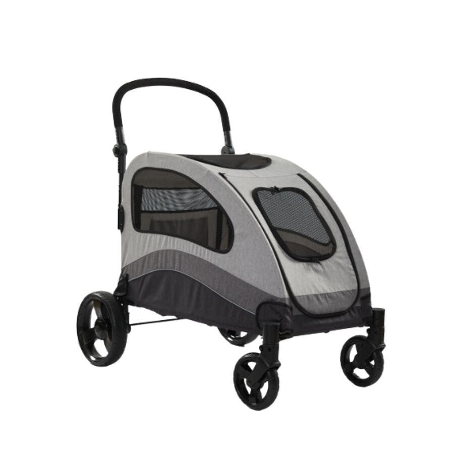 Tommy Large Pet Stroller with 60kg Capacity in Grey 90x73x108 cm
