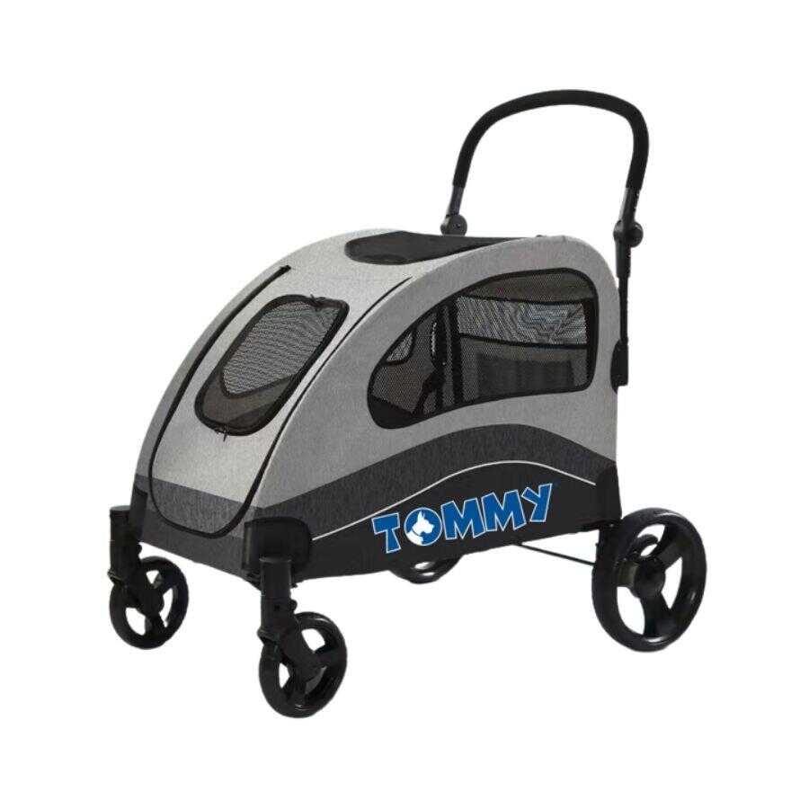 Tommy Large Pet Stroller with 60kg Capacity in Grey 90x73x108 cm