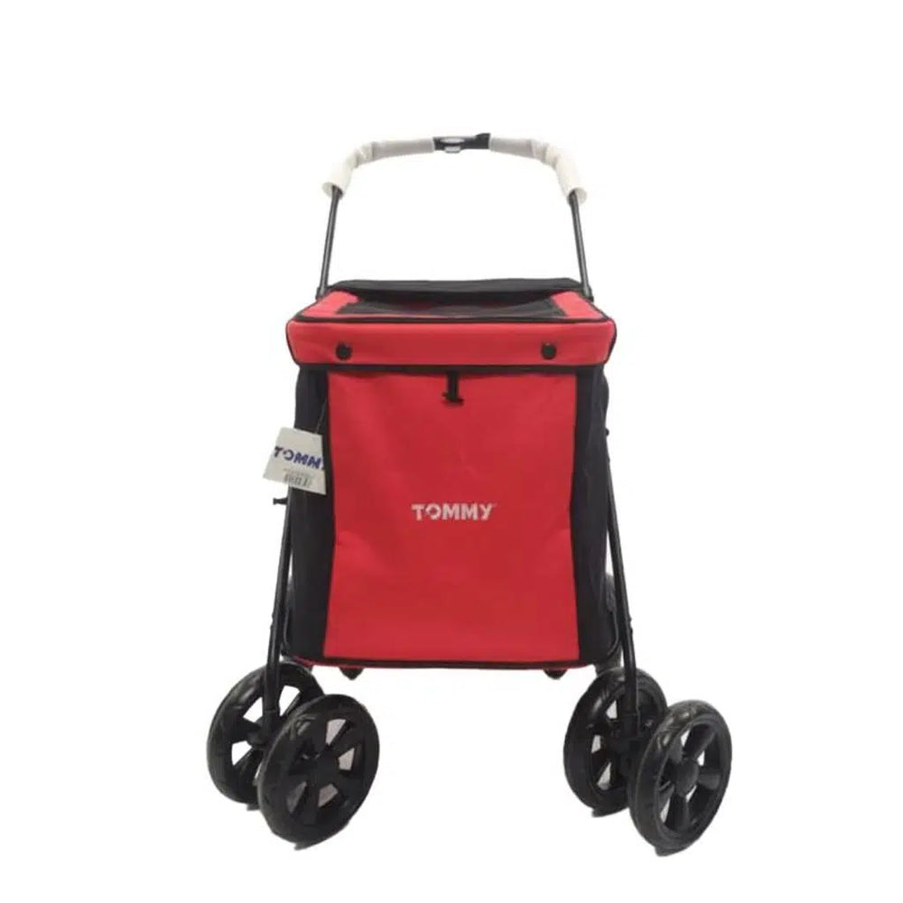 Tommy Pet Stroller for Large Breeds Grey & Red 40kg Capacity
