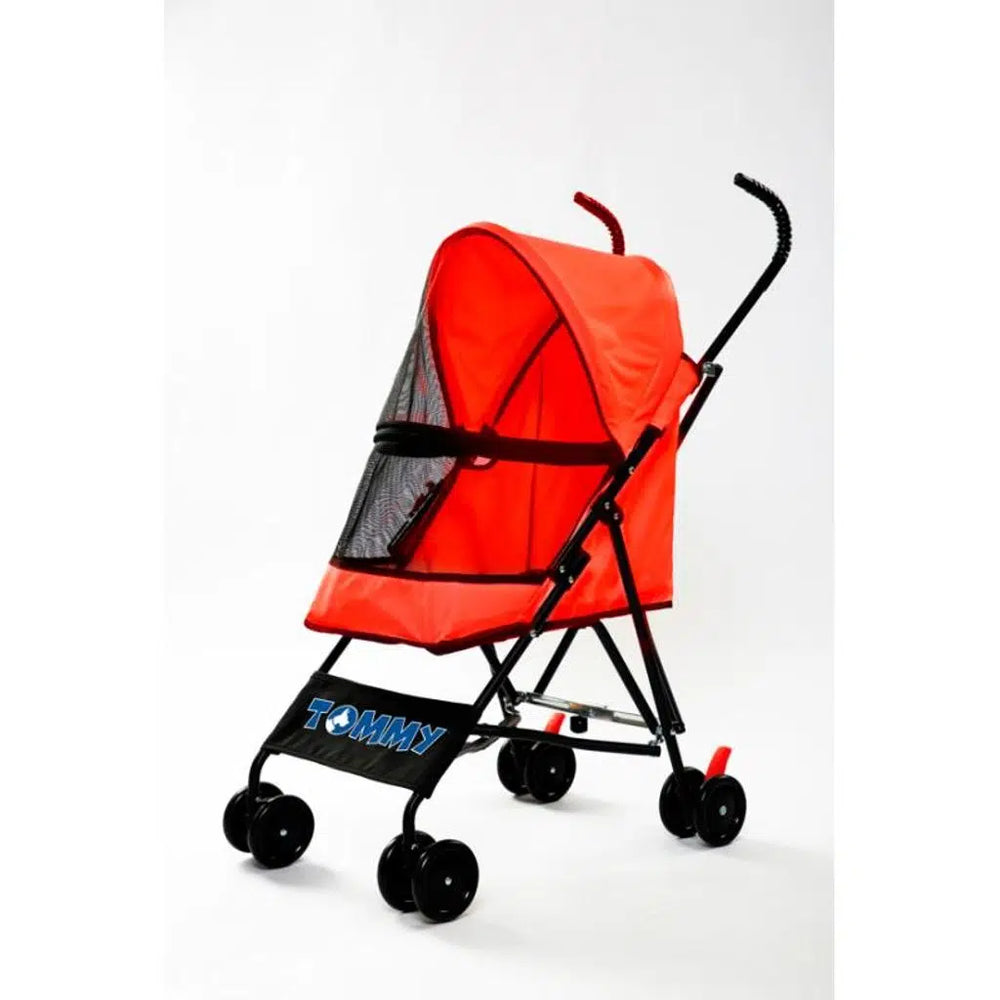 Tommy Pet Stroller Red Lightweight Travel Carrier 15kg Capacity