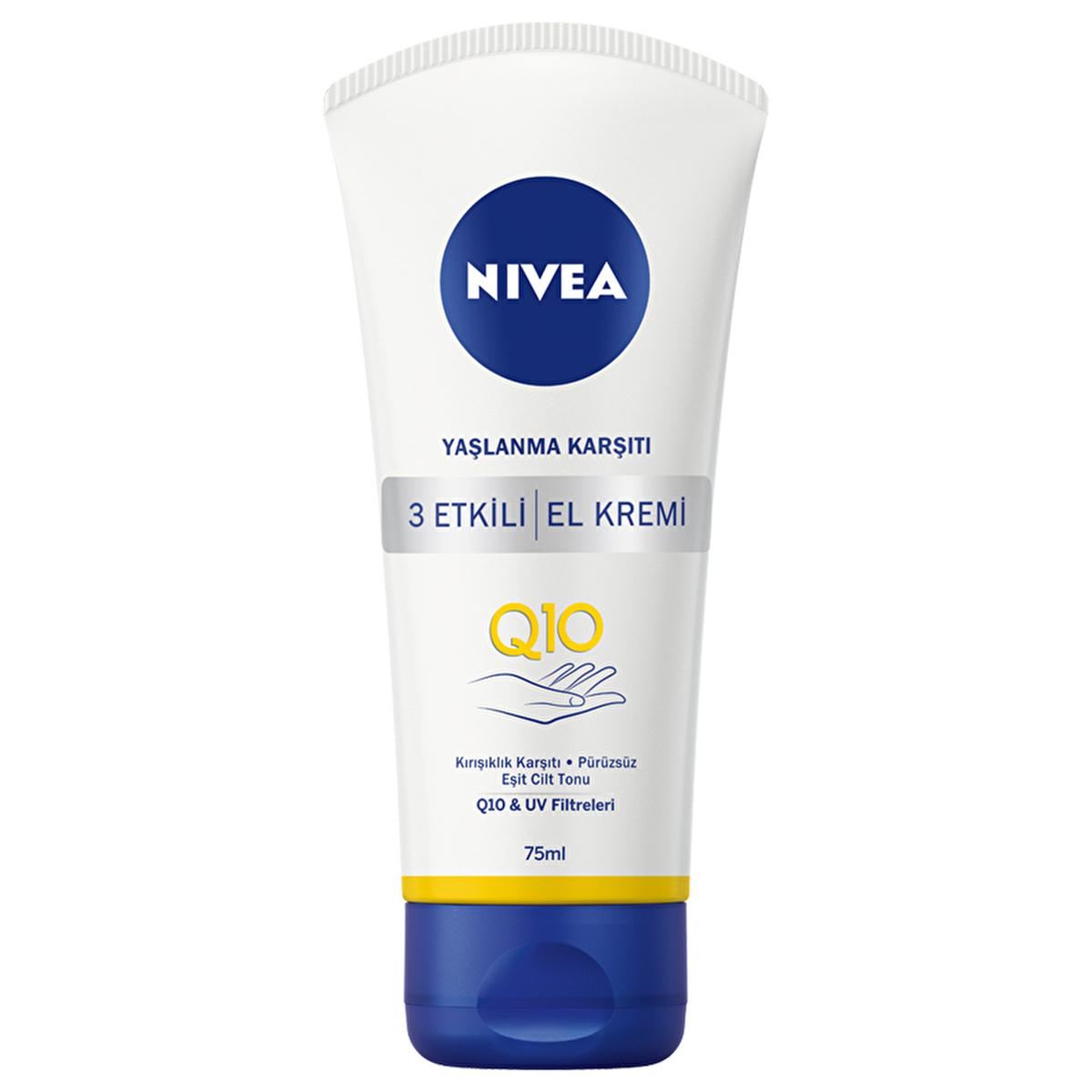 nivea-q10-anti-aging-hand-cream-75ml, nivea-hand-cream-bottle, nivea-q10-cream-texture NIVEA Q10 Anti-Aging Hand Cream - Intense Hydration | 75 ml NIVEA Q10 Ant-Aging Hand Cream - Intense Hydration | 75ml nivea, anti-aging, hand-cream, moisturizer, hydration, coenzyme-q10, uv-protection, beauty, skin-care, ai-generated