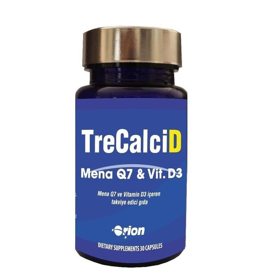 Orion Saglik TreCalciD Mena Q7 Vitamin D3 Supplement 30 Capsules