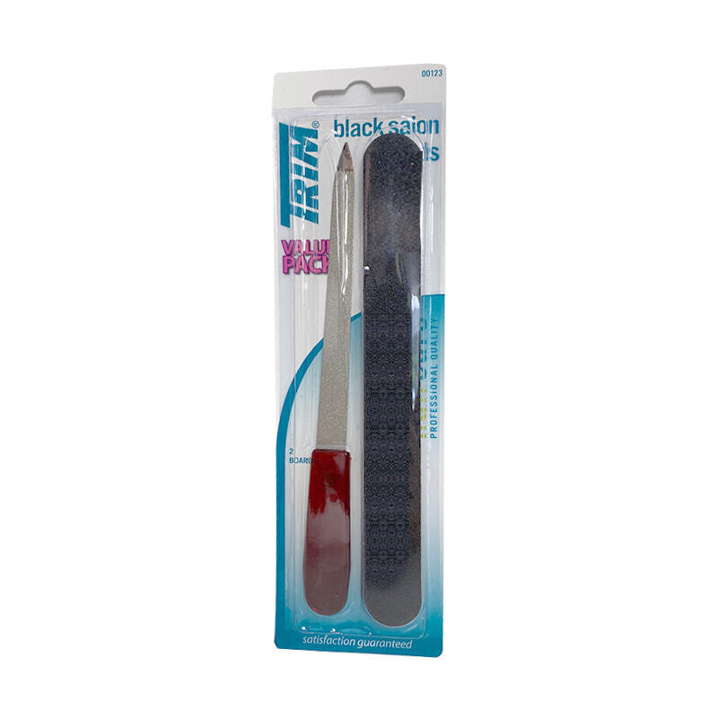Trim Black Paper Nail Files for Smooth Nails 2 Pack