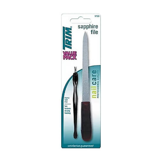 Tepe Trim 979Rl Sapphire Nail File with Cuticle Pusher Set