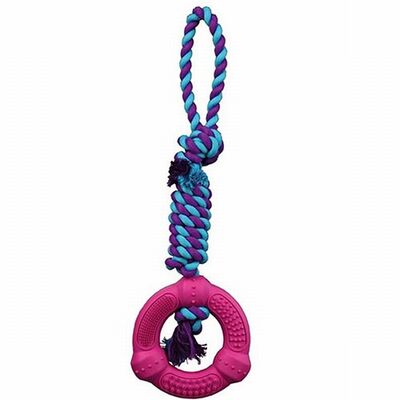 Trixie Rubber Dog Toy with Rope for Dental Care 12x41 cm