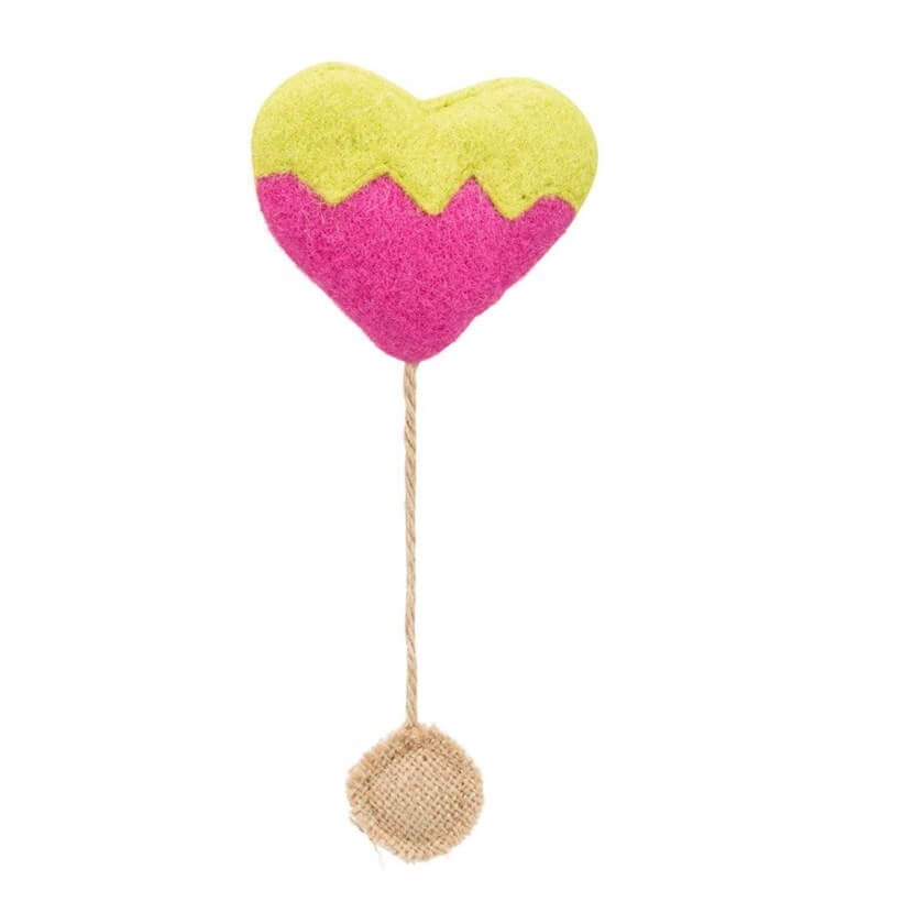 Trixie Catnip Sisal Heart Cat Toy with Plush Detail, 8cm / 18cm