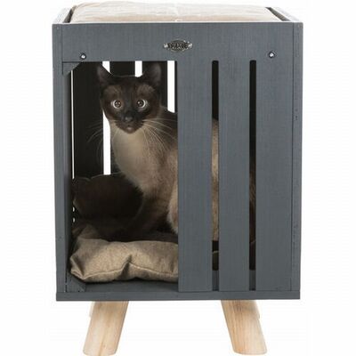 Trixie Cat Play House Anthracite Grey & Sand Beige 36x51x36cm