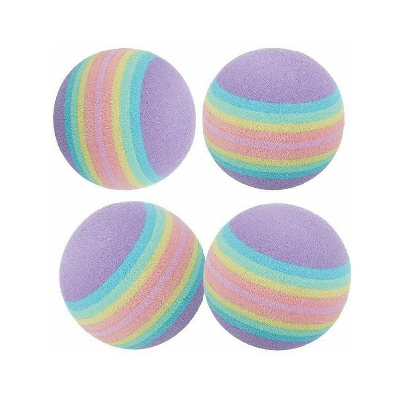 Trixie Colorful Sponge Cat Toy Balls for Active Play 3.5cm 4-Pack