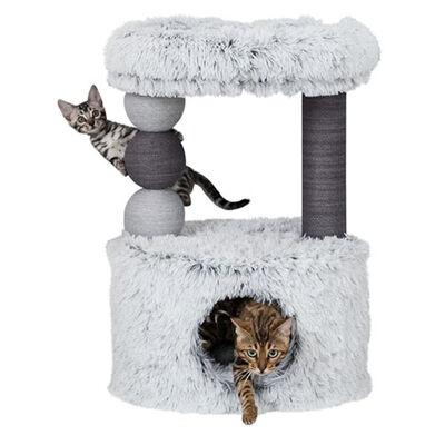Trixie Cat Scratching Post and Bed Plush Gray 73 cm