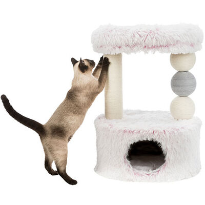 Trixie Cat Scratching Post and Bed White & Pink 73 cm