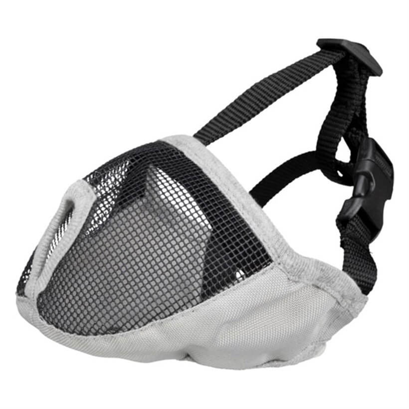 Trixie Short Snout Dog Muzzle Gray Medium - Adjustable Fit for Bulldogs