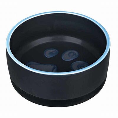 Trixie Paw Print Ceramic Dog Bowl Non-Slip 0.4L 12cm