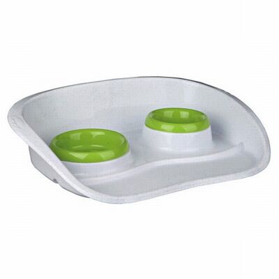 Trixie Plastic Dual Cat and Dog Feeding Bowl Set 0.25L and 0.3L