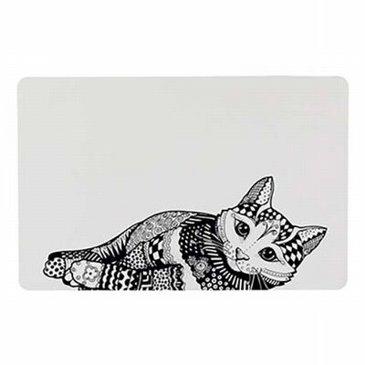 Trixie Zentangle Plastic Pet Feeding Mat Non-Slip 44x28 cm