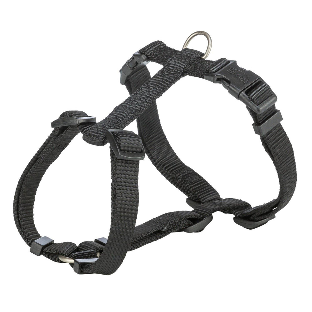 Trixie Premium H-Type Dog Harness Adjustable Black S/M 42-60cm