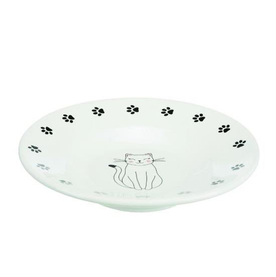 Trixie Ceramic Cat Bowl for Food and Water White 0.2L