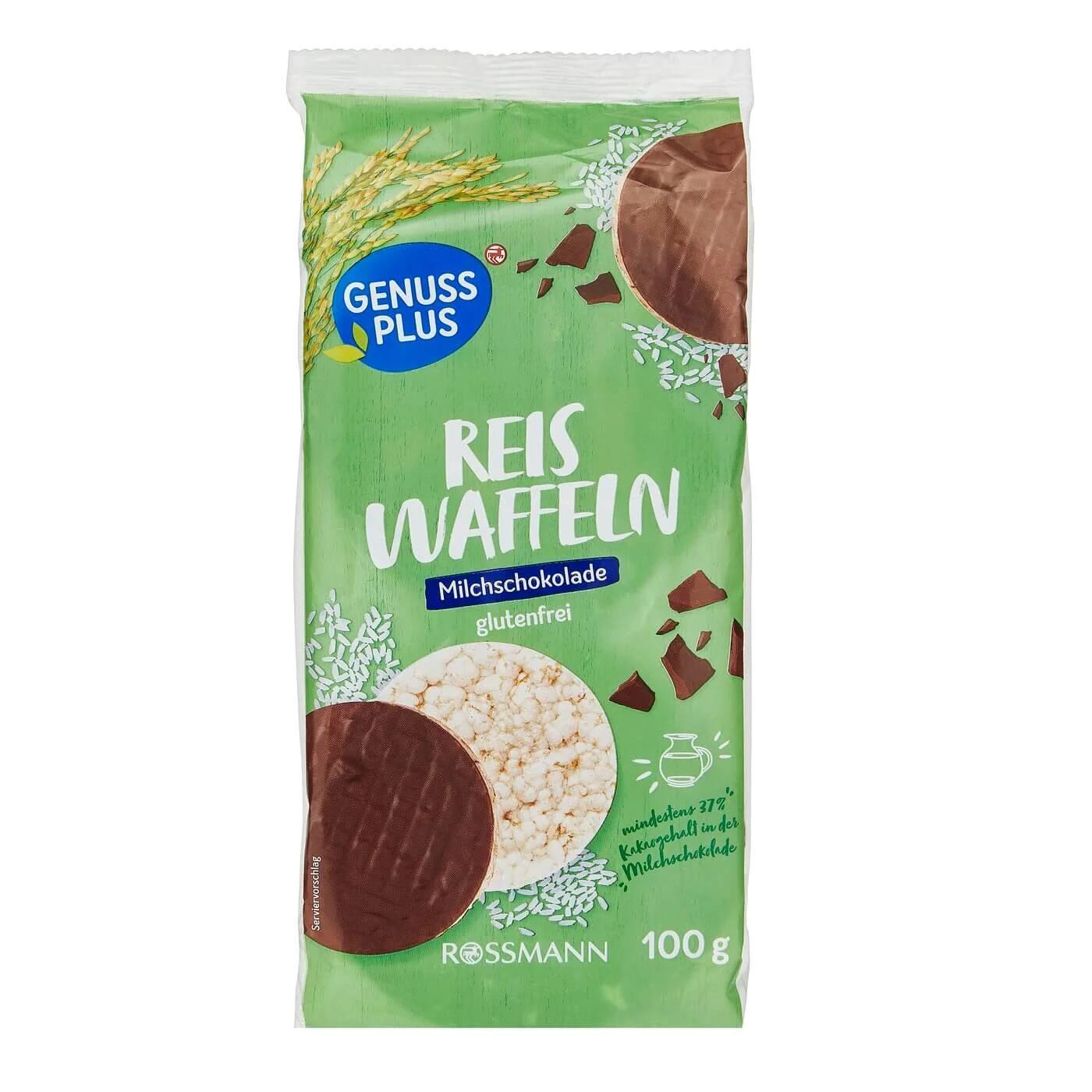 Genuss Plus Milk Chocolate Rice Thins Crispy Snack 100g