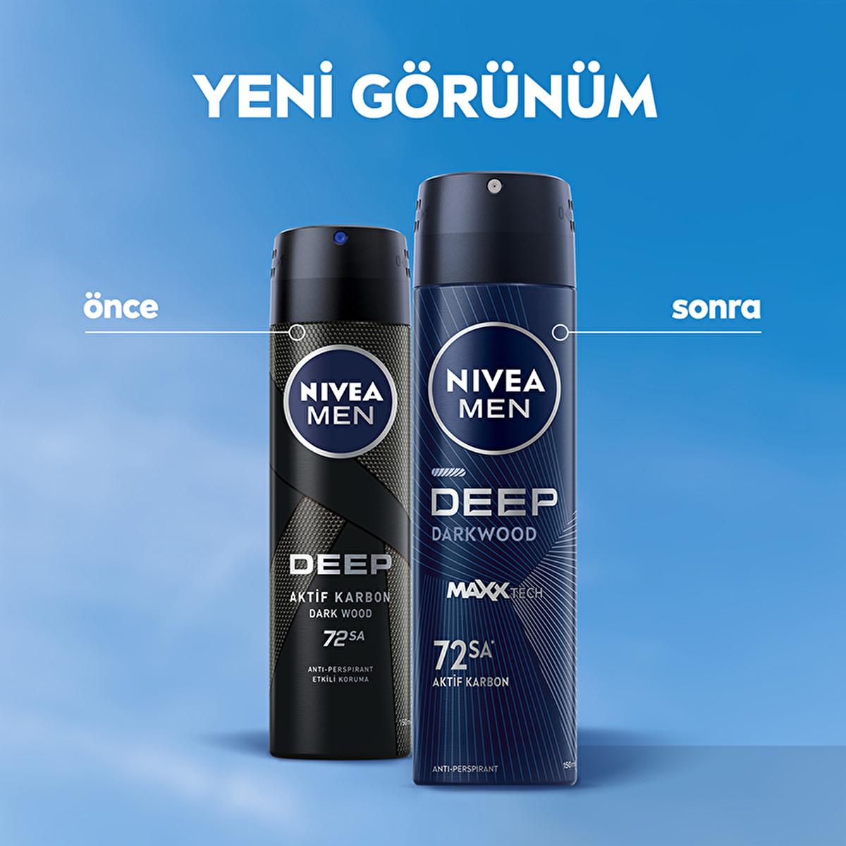 Nivea Men Deep Dimension Deodorant Spray - Long Lasting Anti-Perspirant Protection for Men, 72 Hours Sweat & Odor Control, Active Carbon, Masculine Scent Nivea Men Deep Dimension Deodorant Spray - 72hr Protection Nivea Men Deodorant Spray, Deep Dimension Deodorant, Long-lasting Anti-perspirant, Active Carbon Deodorant, Men's Personal Care, Men's Grooming, Deodorant for Men, Anti-perspirant Deodorant, Sweat Protection, Body Odor Control, Masculine Scent, 72 Hour Protection