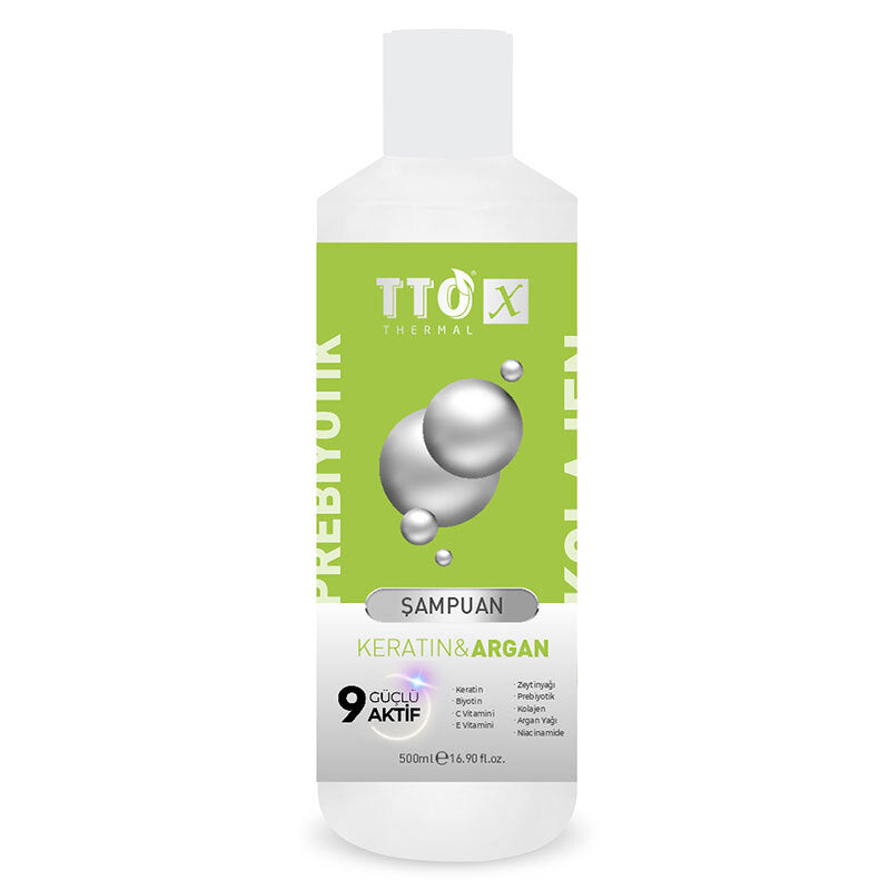 TTO X Keratin & Argan Prebiotic Shampoo for Shiny Hair 500ml